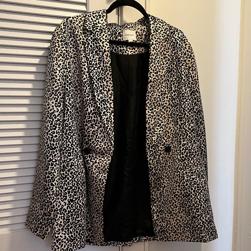 Oversized, cheetah print blazer. Size large.